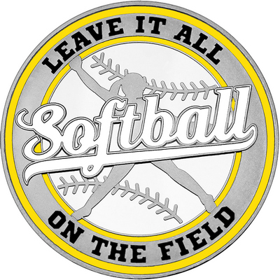 White "Softball" with Yellow Outer Circular Borders